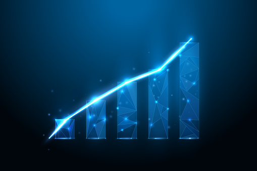 Abstract Graph Increase Business Strategy Digital Graph Chart Increase Stock Illustration ...