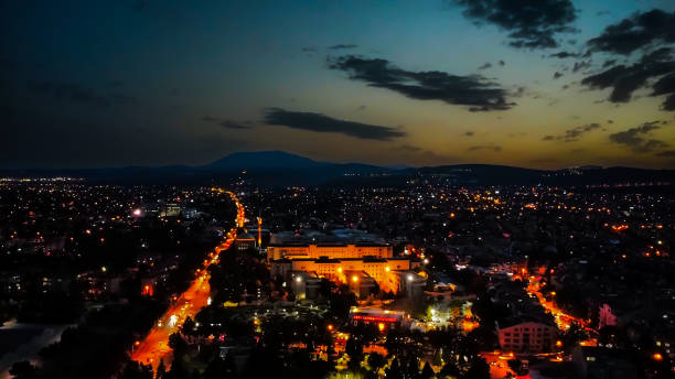 istock Evliya Celebi Park Konya Landscape Shooting with Drone at Night 1499028851