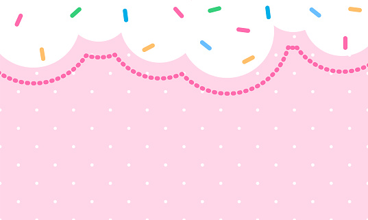 Pink abstract background. Decoration banner themed Lol surprise doll girlish style. Invitation card template. Colorful confetti sprinkle pattern wallpaper background