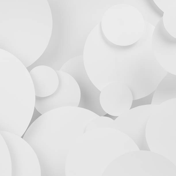 istock White abstract background of paper circles pattern of different size fly, perspective, top view, backdrop for advertising, design, card, poster, flyer, text in elegant soft light modern simple style. 1499034968