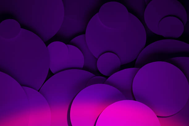 istock Deep purple pink gradient abstract background of soar paper circles pattern of different size, top view, backdrop for advertising, design, card, poster, flyer, text, in futuristic fantasy style. 1499034989