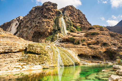 Wadi Darbat waterfalls near Salalah, Dhofar governorate, Oman.
