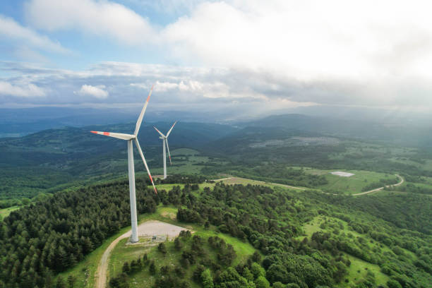 istock wind turbines in the forest area . renewable energy sources 1499043440