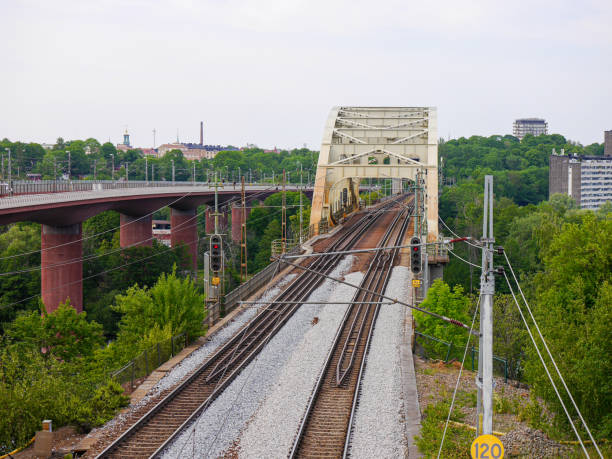 istock High angle view of railroad tracks against sky 1499047055