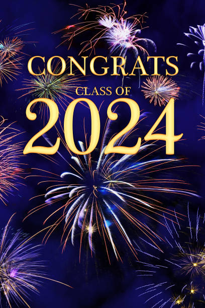 istock CONGRATS CLASS of 2024 lettering with beautiful fireworks 1499051995