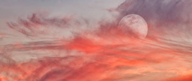 istock Sunset Moon Clouds Ethereal Surreal Abstract Sky Banner 1499056744