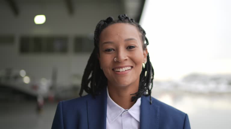 Portrait of a young woman in the airport