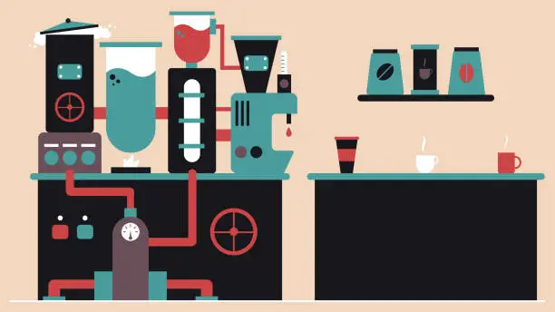 Vector illustration of Coffee machines