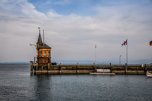 Lighthouse In South Pier On Bodensee In Konstanz, Germany