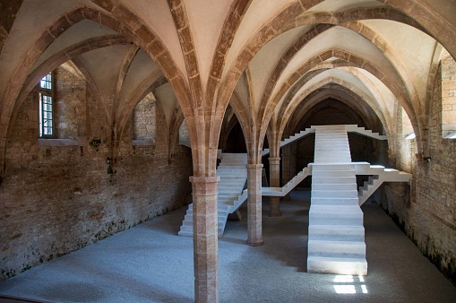 Vaults and staircases inside The Flour of Cluny Abbey