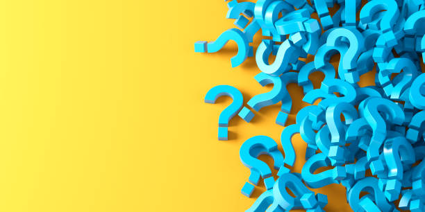 Lots of blue question marks on yellow background