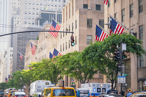 Traffic Jam in 5th Av, Manhattan, New York City.