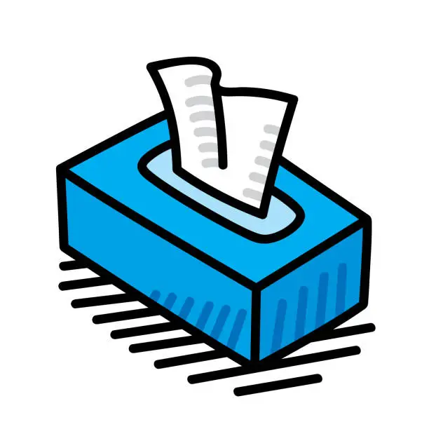 Vector illustration of Tissue Box Doodle 6