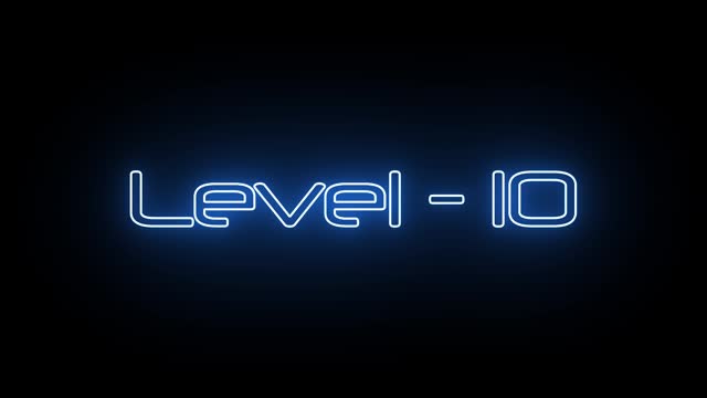 Level - 10 text modern and luxury alphabet font animation on black background. k_181