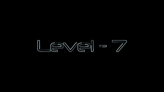 Level - 7 text modern and luxury alphabet font animation on black background. k_187