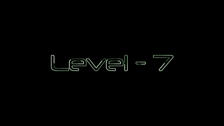 Level - 7 text modern and luxury alphabet font animation on black background. k_188