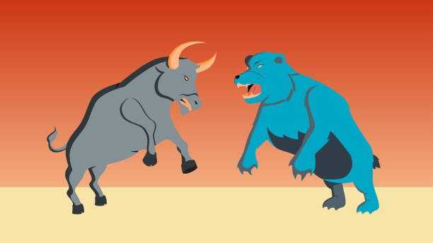 istock Stock market concept bull and bear 1499076688
