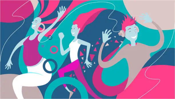 Vector illustration of Music and dance abstract design