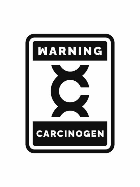 karzinogener warnsymbol-designvektor - carcinogens stock-grafiken, -clipart, -cartoons und -symbole