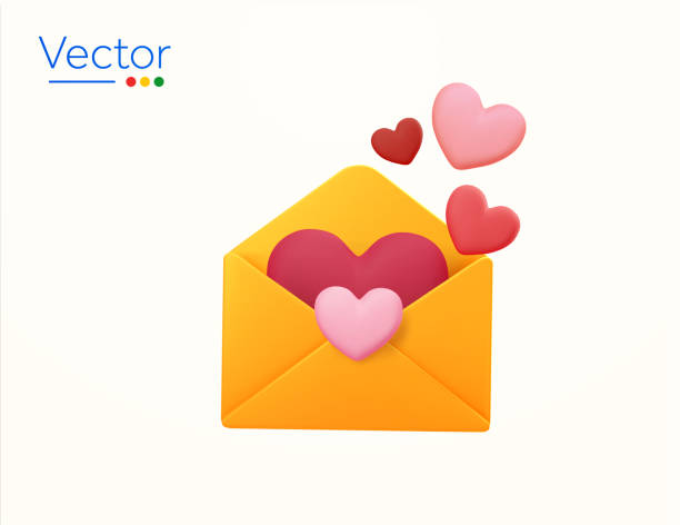 istock 3d opened envelop or letter with hearts flying up, isolated on white background. Design concept for social, romance, valentine, gift, couple, love, decoration, messages. 3d vector illustration 1499086892
