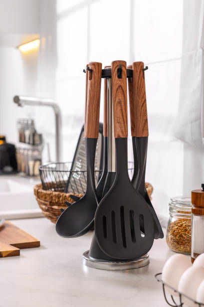 istock Set of different utensils on countertop in kitchen 1499090831