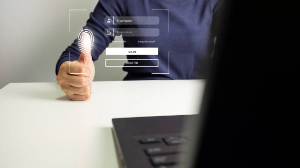 istock Person touching screen to fingerprint scanner, security access information, big data management concept, Internet of things, cloud computing, internet connection, shopping online and cashless society. 1499097894