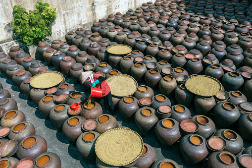 Making traditional sauce in Vietnam