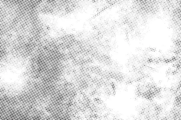 Vector illustration of Vector dots pattern halfton black and white background.