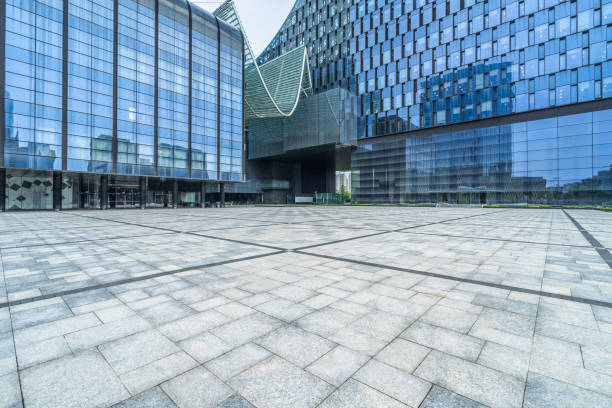 istock modern buildings and empty pavement in china 1499105158