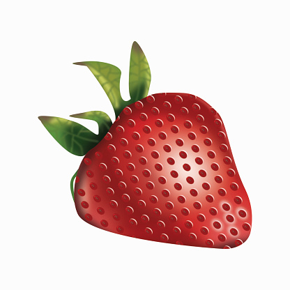 Ripe Red Strawberry With Leaves