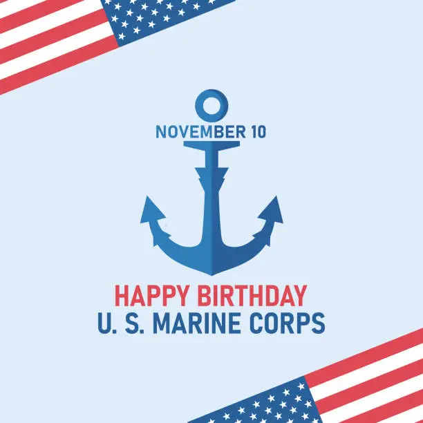 Vector illustration of U.S. Marine Corps Birthday, on November 10th across United States of America, modern background vector illustration