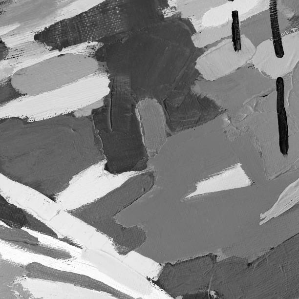 istock Monochrome abstract painting texture closeup. Gray art background. 1499121714