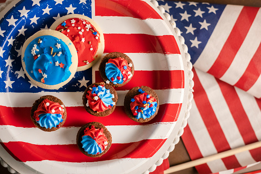 Patriotic cookies for the 4th of July stock photo. There is also a \