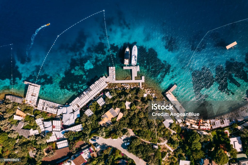 Aerial View of Beautiful Aegean Sea Coast Aerial View of Aegean Sea Coast Bodrum Stock Photo