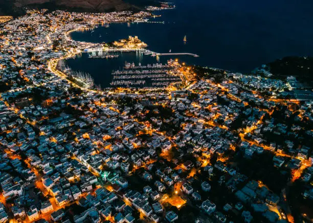 Photo of Aerial View of Bodrum at Night