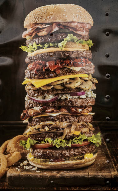 istock Huge hamburger with 10 layers of beef 1499137310