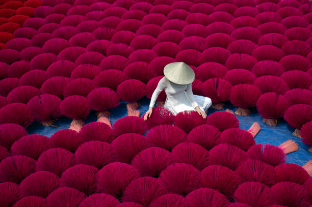 istock Drying incense stick in vietnam 1499143145
