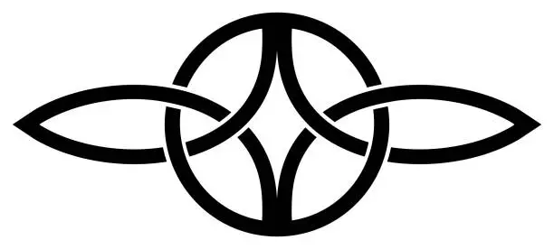 Vector illustration of Serch Bythol in black. Celtic symbol. Isolated background.