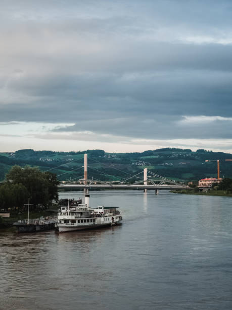 istock Ship on the Danube River in Linz, Austria 1499158327