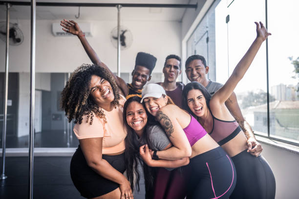 istock Portrait of a young friends at a dance studio 1499159467