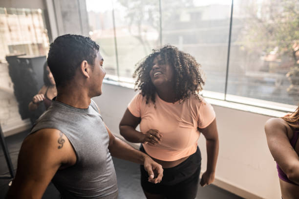 Young people in a dancing class at a dance studio