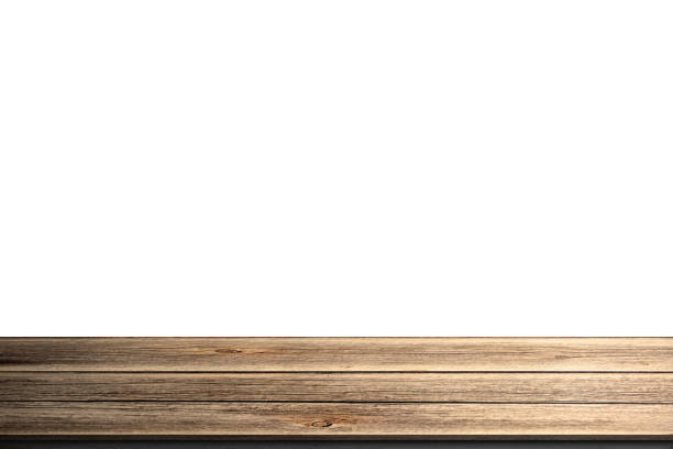 istock Empty wooden table on white background. For product advertisement. 1499161912