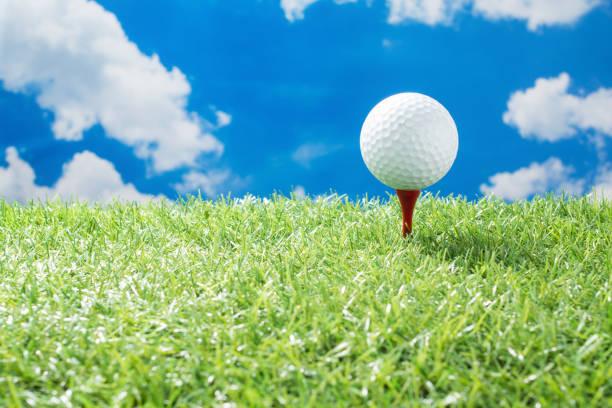 Golf Ball and tee isolated on white background