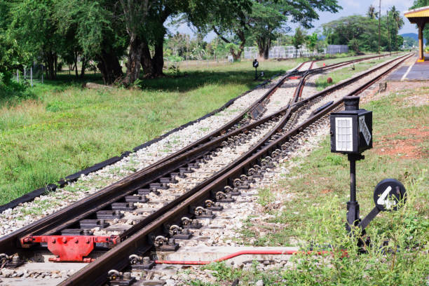 istock A classic narrow-gauge railway train points lever 1499166681