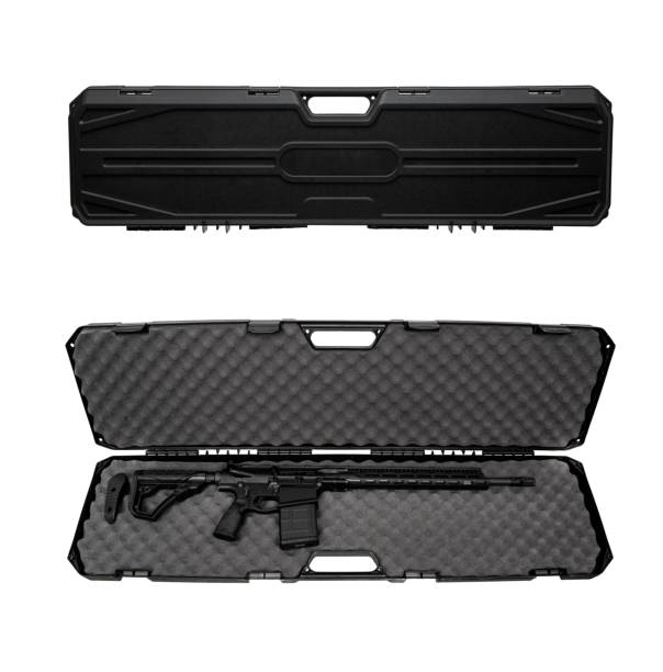 istock Modern automatic rifle isolated on white background. Weapons for police, special forces and the army. Automatic carbine. Assault rifle on white back. 1499172365