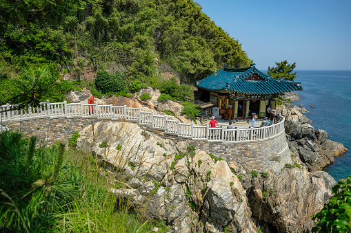 Yangyang, South Korea - June 16, 2023: Naksansa Temple is a Buddhist temple located in Yangyang, South Korea.