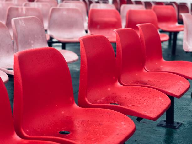 istock Rows of red seats on a passenger ferry 1499177915
