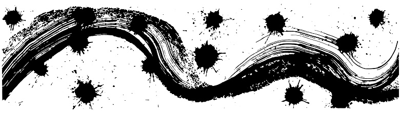 Wave Ink Splat Wave Splash Ink Blots And Wave Brush Stroke Illustrations Stock ...