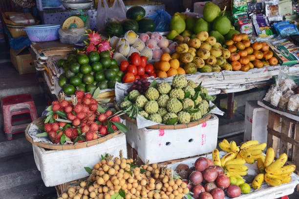istock Tropical fruits on market 1499184629