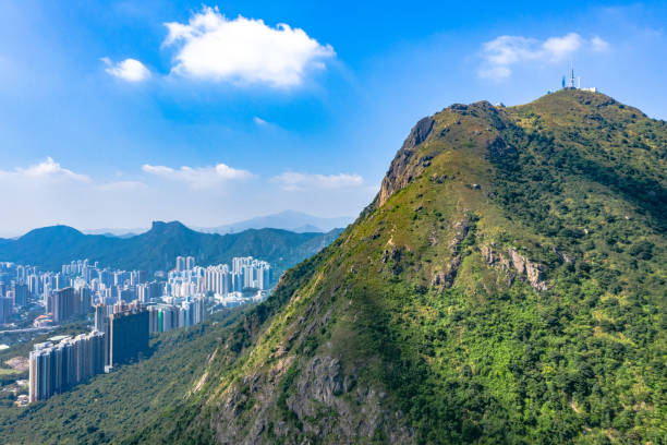 istock Drone view of High rise building next to mountain 1499185282